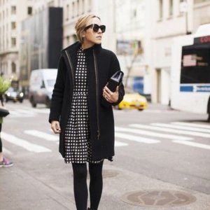 J. Crew Stadium Cloth Cocoon Coat Black Nello Gori